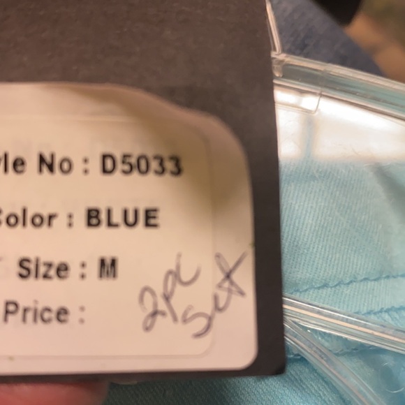 Baby Blue Asymmetrical Lace Overlay Size Medium Dress - Picture 8 of 13